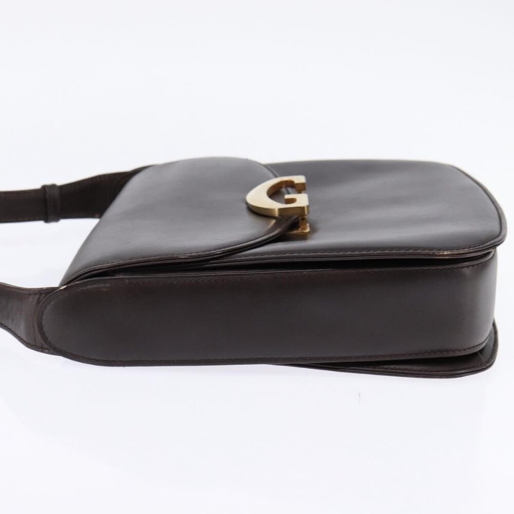 Authentic GUCCI Shoulder Bag Leather Brown Gold - Picture 10 of 16